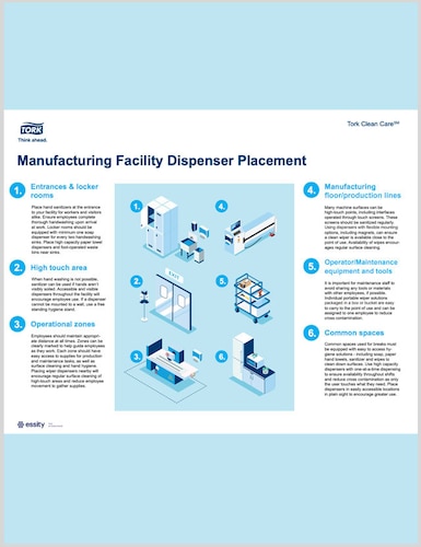 Dispenser placement in manufacturing facility