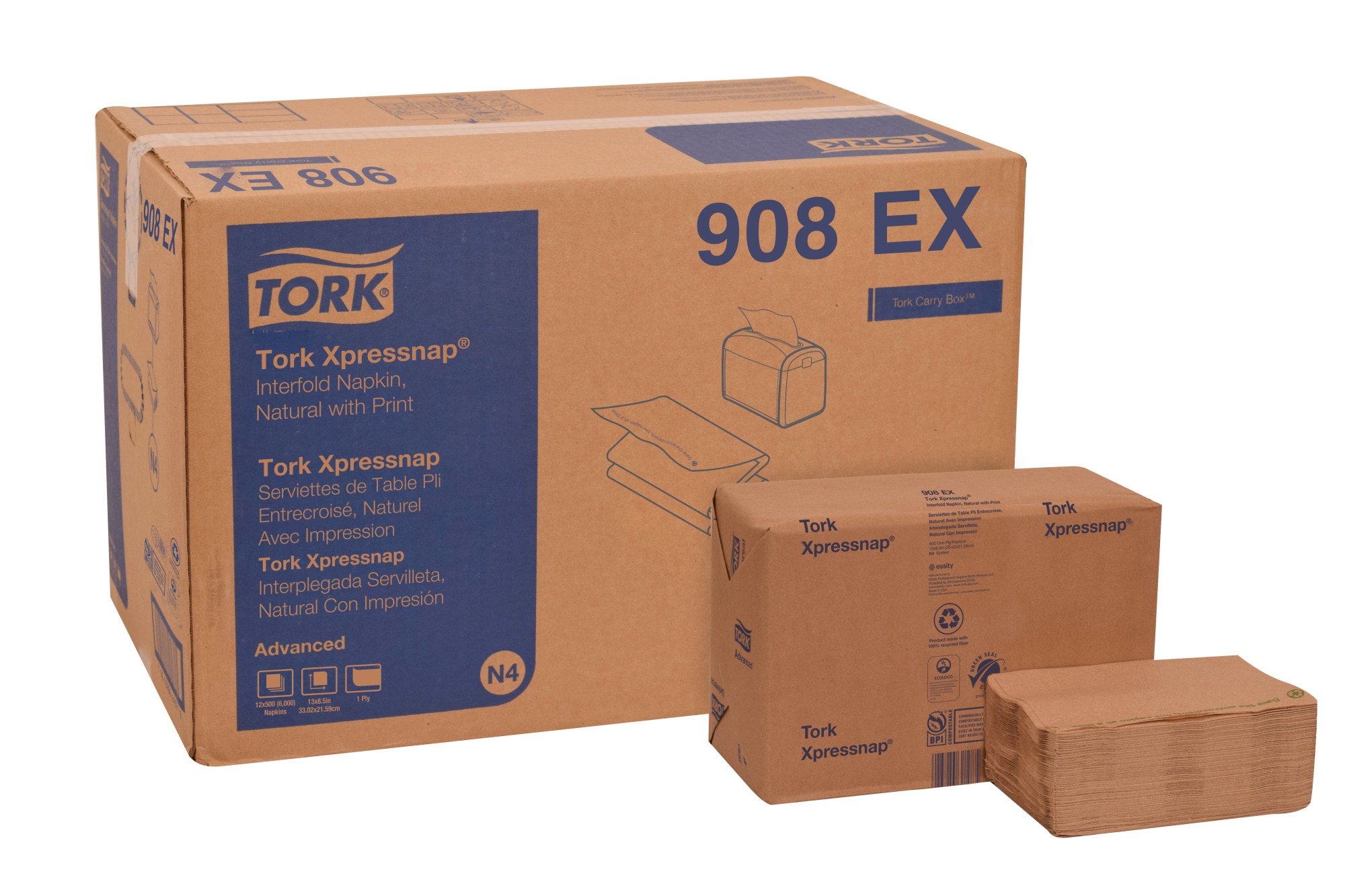 New Tork Xpressnap Tabletop N4 Napkin Dispenser 6234000 Grey w// Ad-view Free S/&H