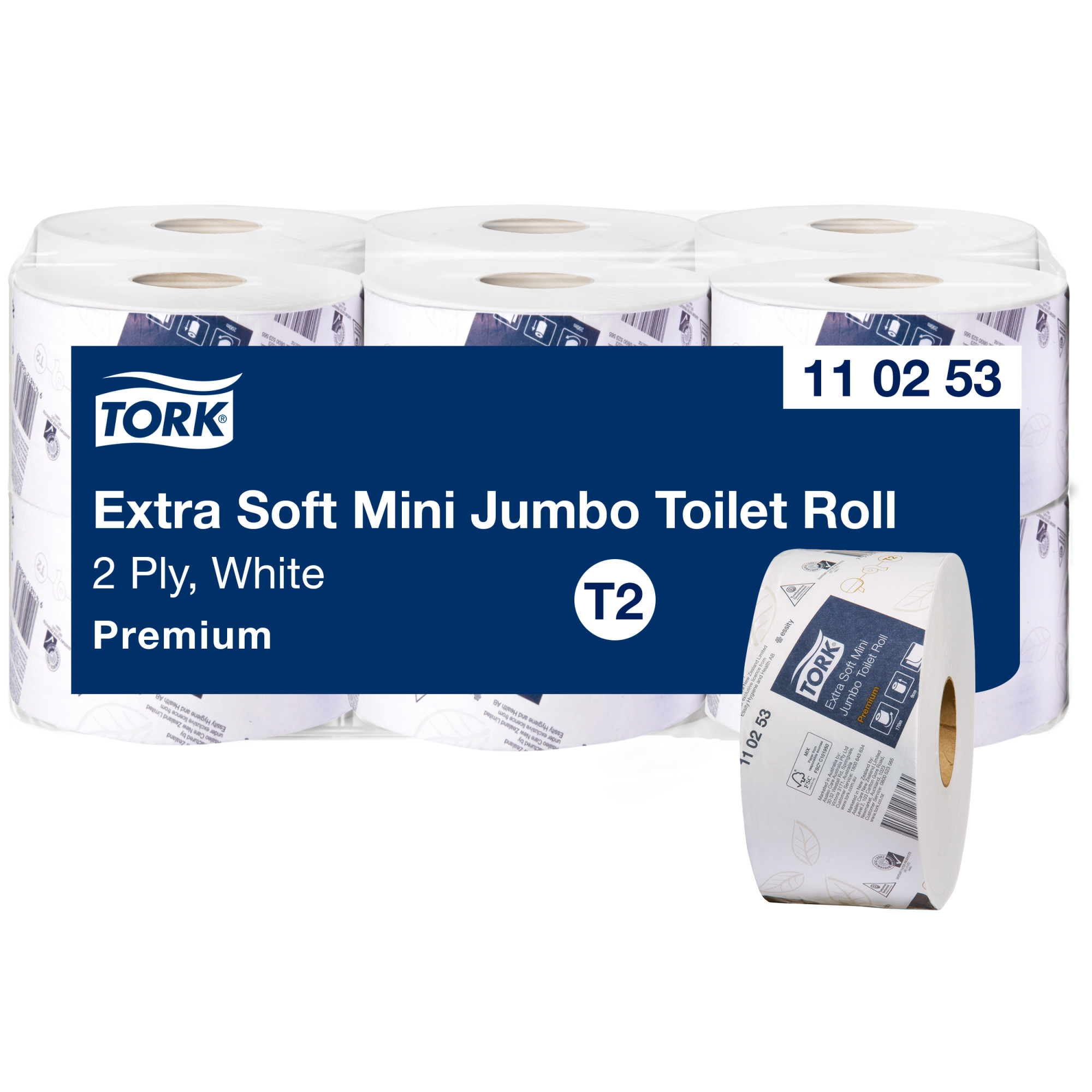 Tork Soft Mini Jumbo Toilet Roll White T2