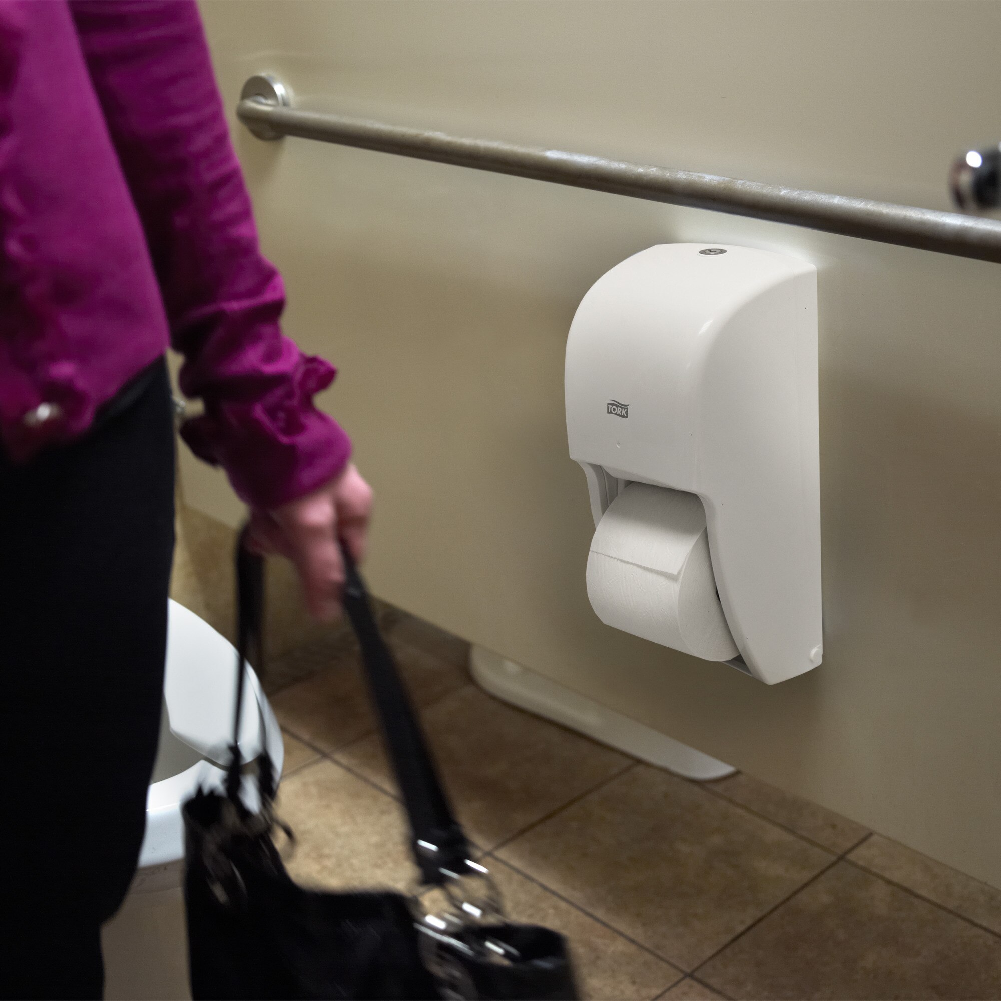 Tork Twin Toilet Paper Roll Dispenser White T26