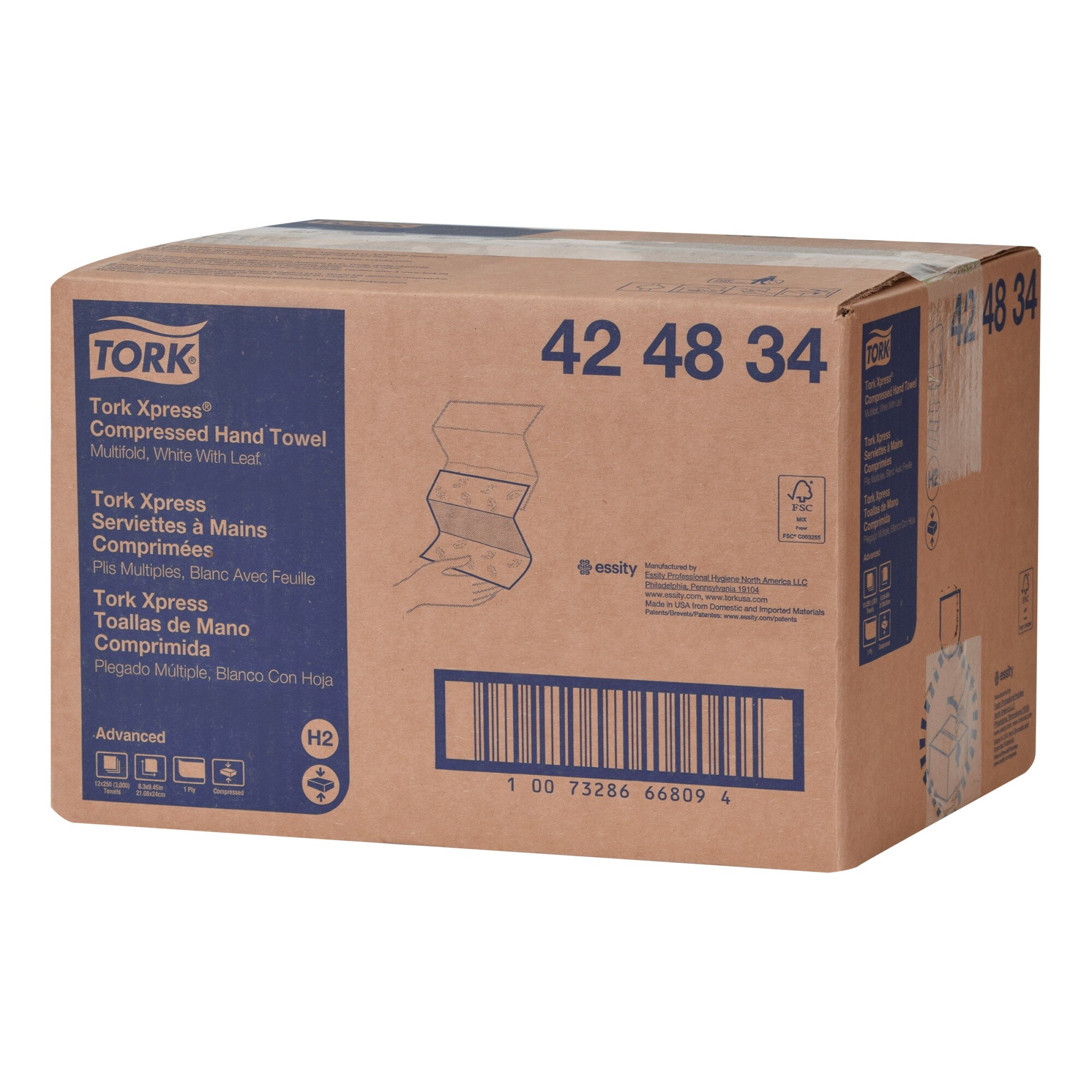 Tork Xpress® Compressed Multifold Hand Towel White H2