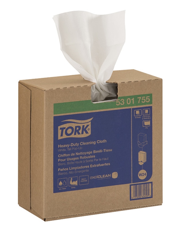 Tork Chiffon de nettoyage en microfibre jetable - Blanc - Lot de 40 -  Chiffons textile et non-tissé