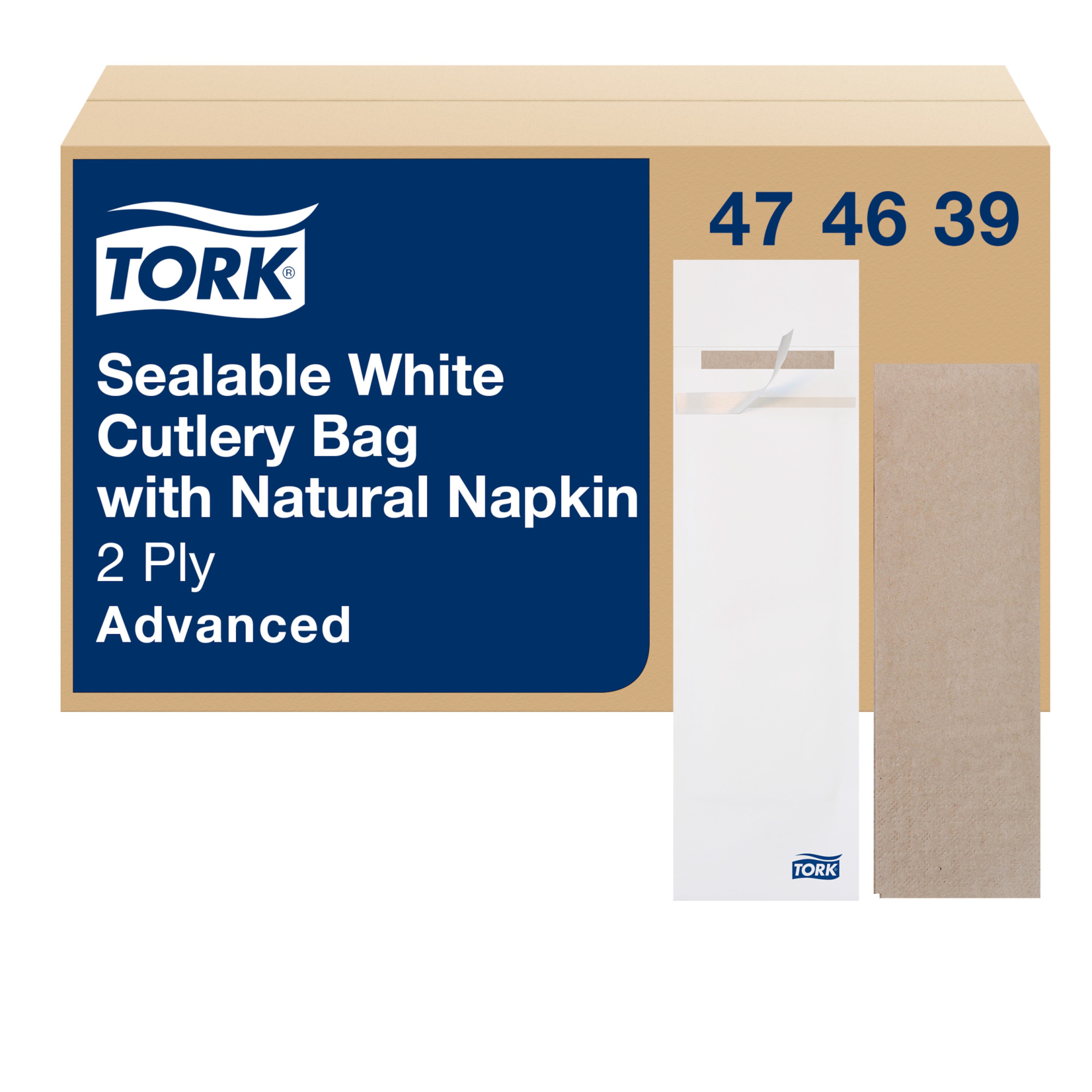 Tork Portaposate bianco sigillabile con tovagliolo natural