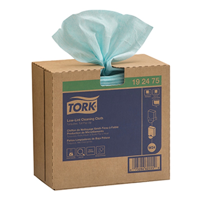 Pano para limpeza Tork com liberação reduzida de fiapos, caixa pop-up