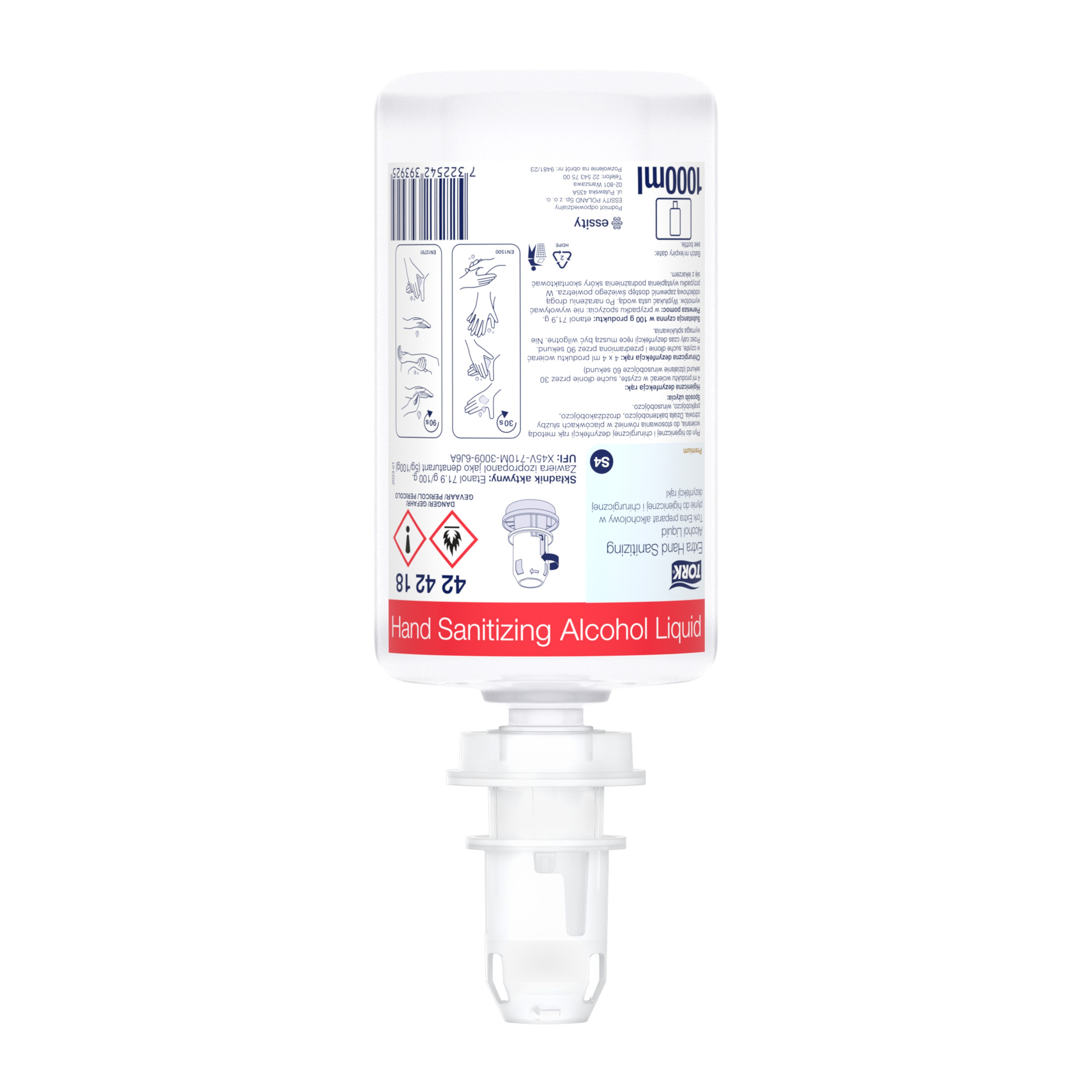 Tork Ekstra preparat w płynie do dezynfekcji rąk z alkoholem