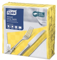 „Tork“ geltonos vakarienės servetėlės su iškiliuoju raštu