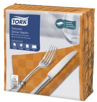 Tork Textured Orange Dinner Napkin