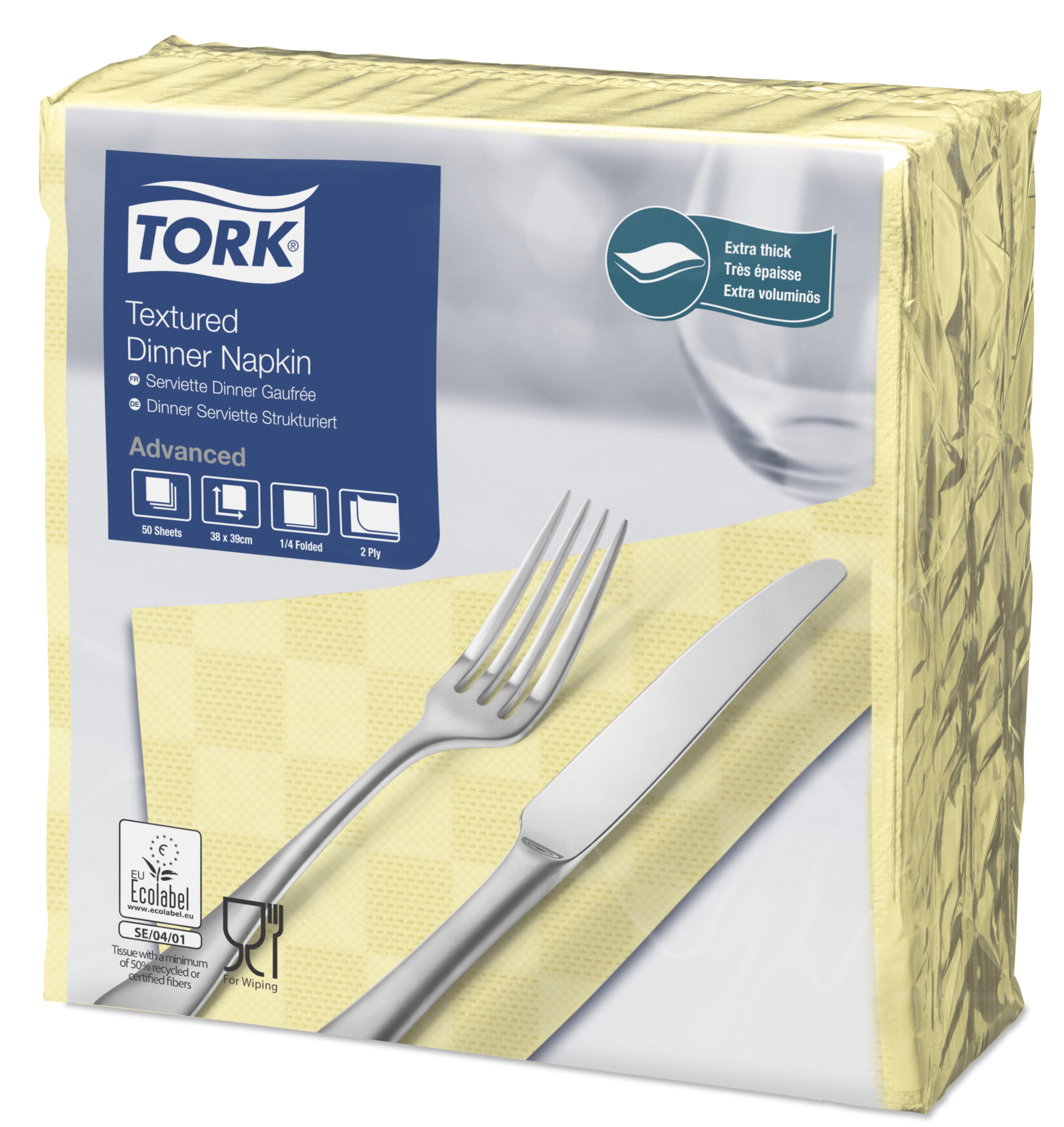 Tork Serviette Dinner Gaufrée, Champagne