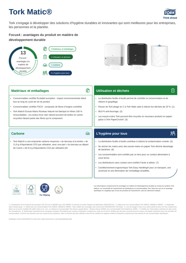 Fiche produit développement durable