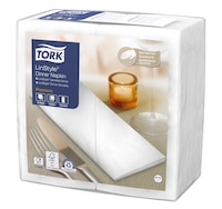 Tork Premium LinStyle® Tovagliolo Dinner bianco (piegato in 8)