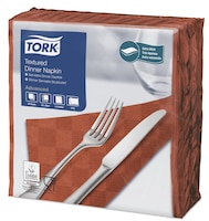 „Tork“ terakotos spalvos vakarienės servetėlės su iškiliuoju raštu