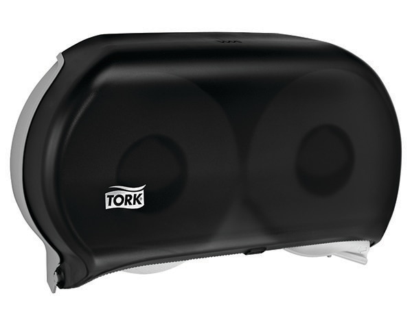 Tork Twin Jumbo Bath Tissue Roll Dispenser, 9 inch, Smoke (1/each)