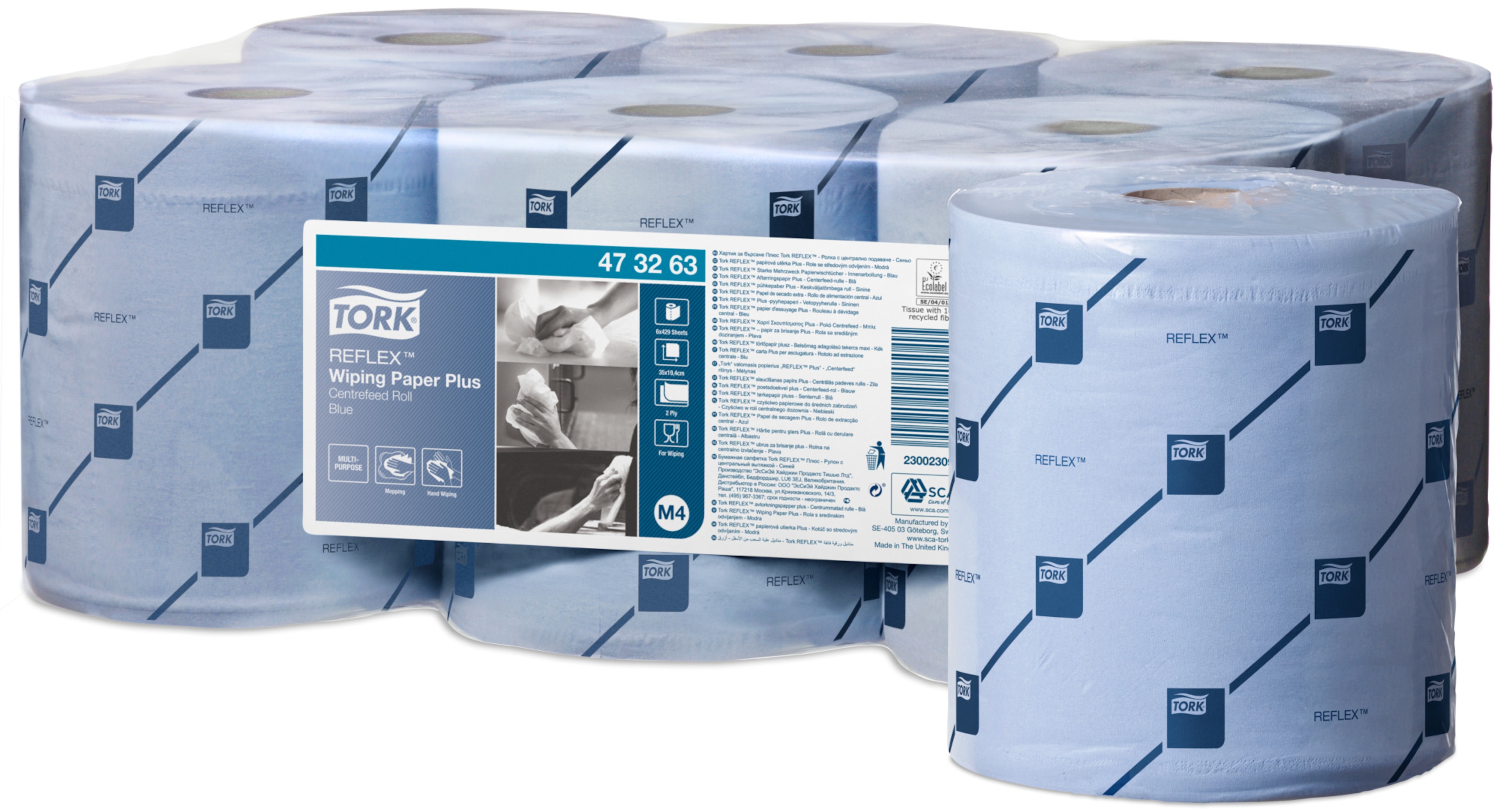 Tork Reflex™ Wiping Paper Towel Plus Blue M4