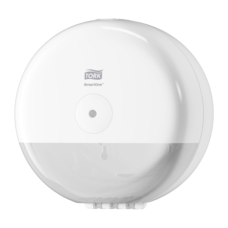 «Tork SmartOne® Mini» tualetes papīra ruļļu dozators, baltā krāsā