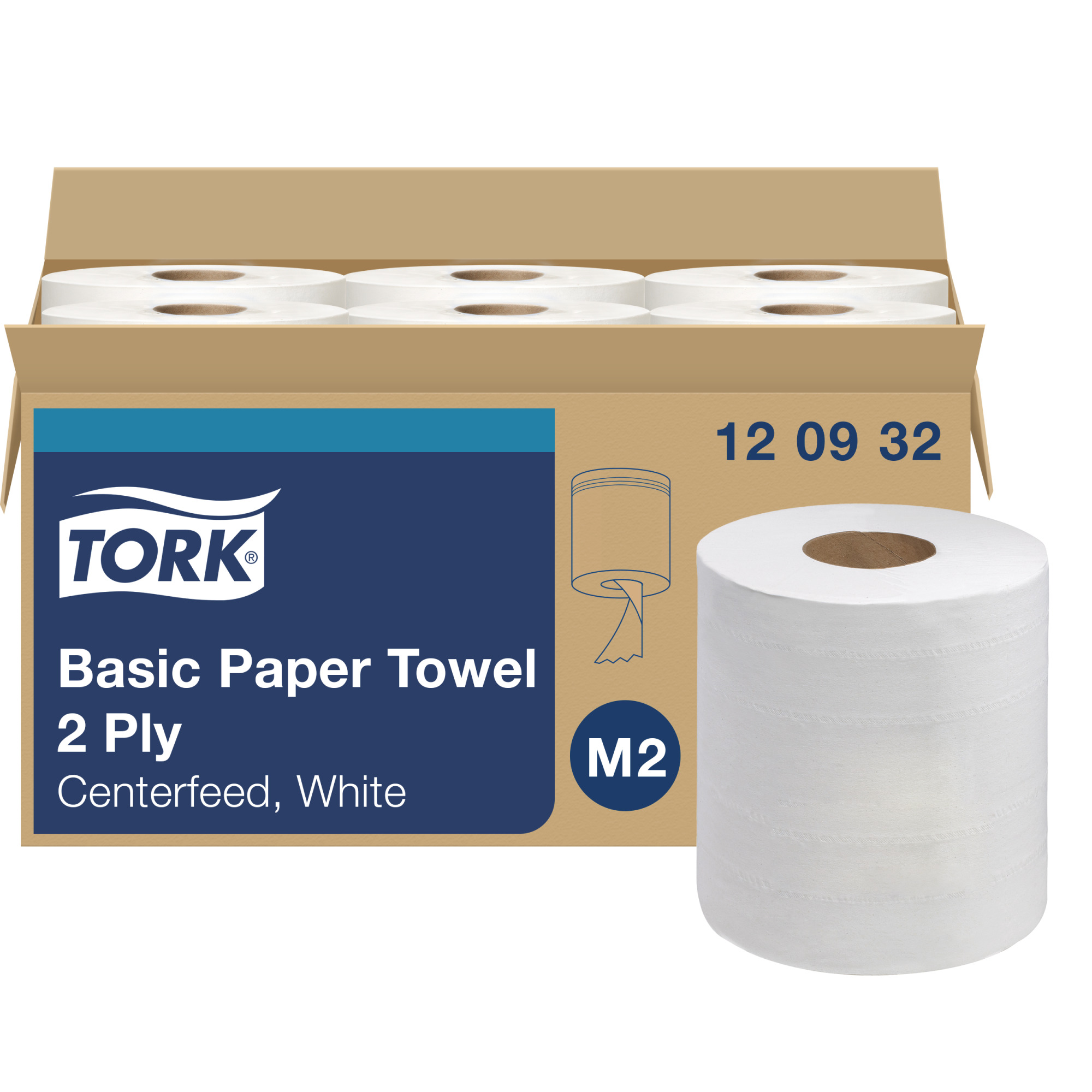 Essuie-mains en papier Tork à dévidage central Blanc M2