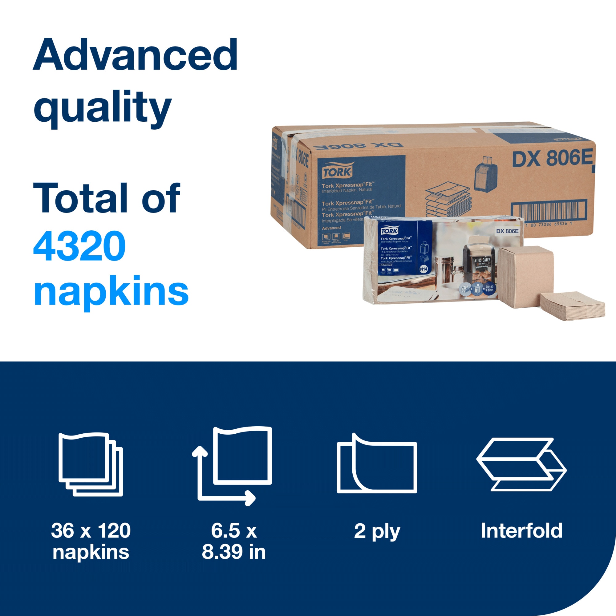 napページ Tork Xpressnap Fit® Natural Dispenser Napkin N14