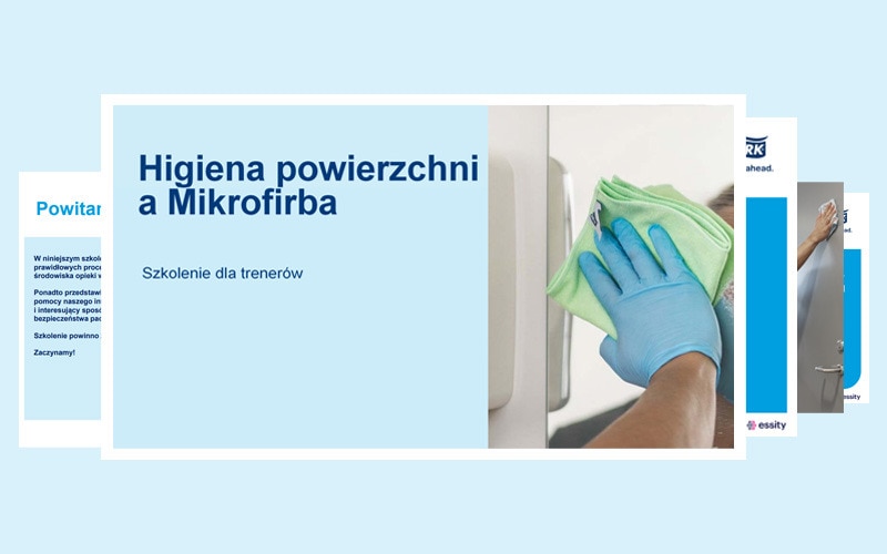 Slajd w PowerPoincie zawierający wypunktowane informacje na temat znaczenia sprzątania w szpitalach