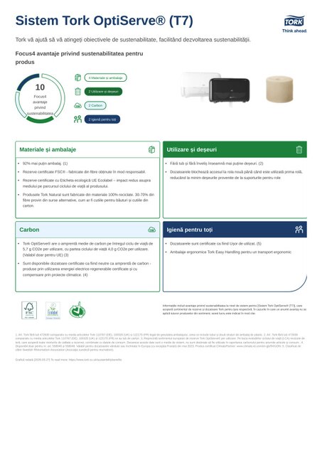 Fișă de produs pentru sustenabilitate