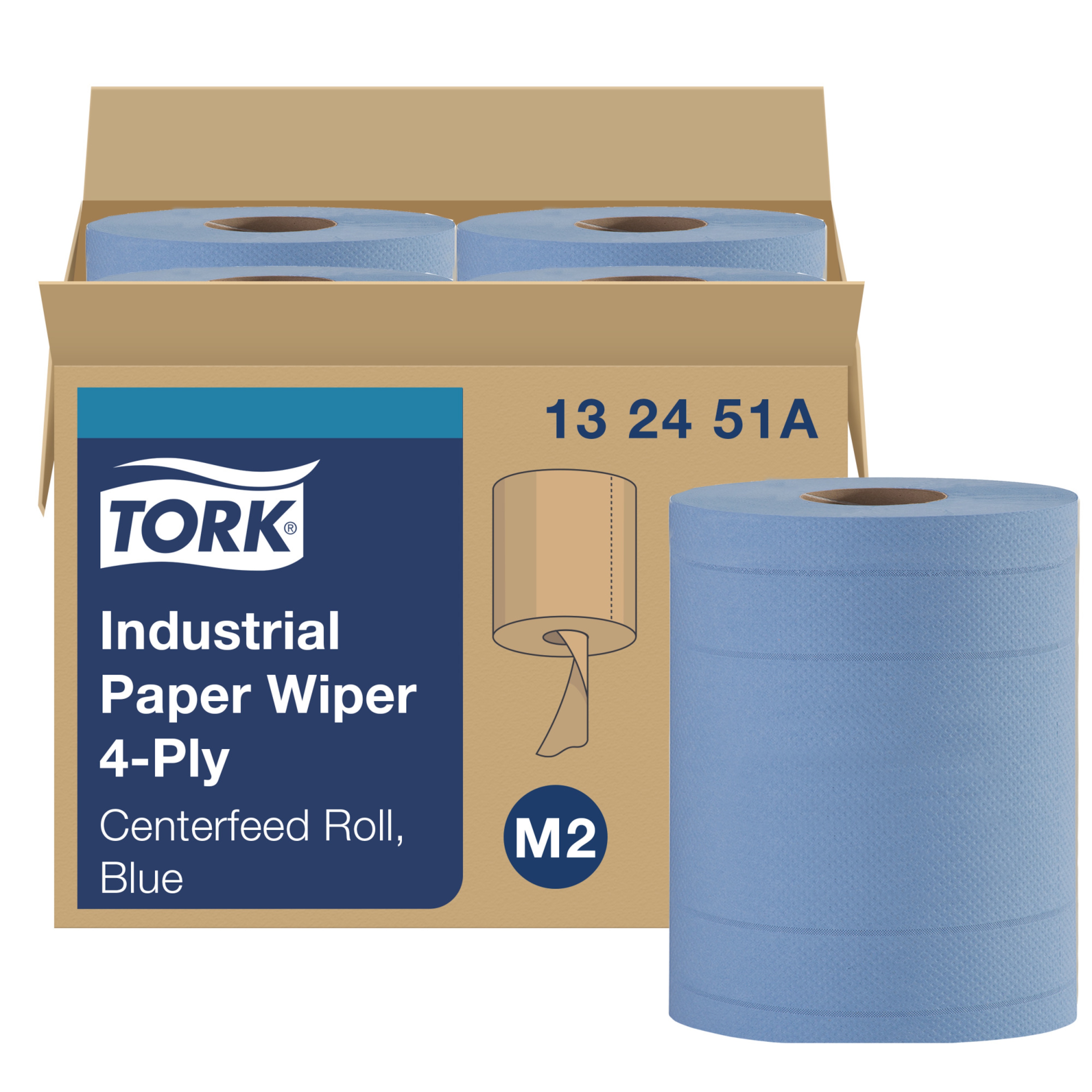 Tork Paper Wiper Centerfeed Blue M2