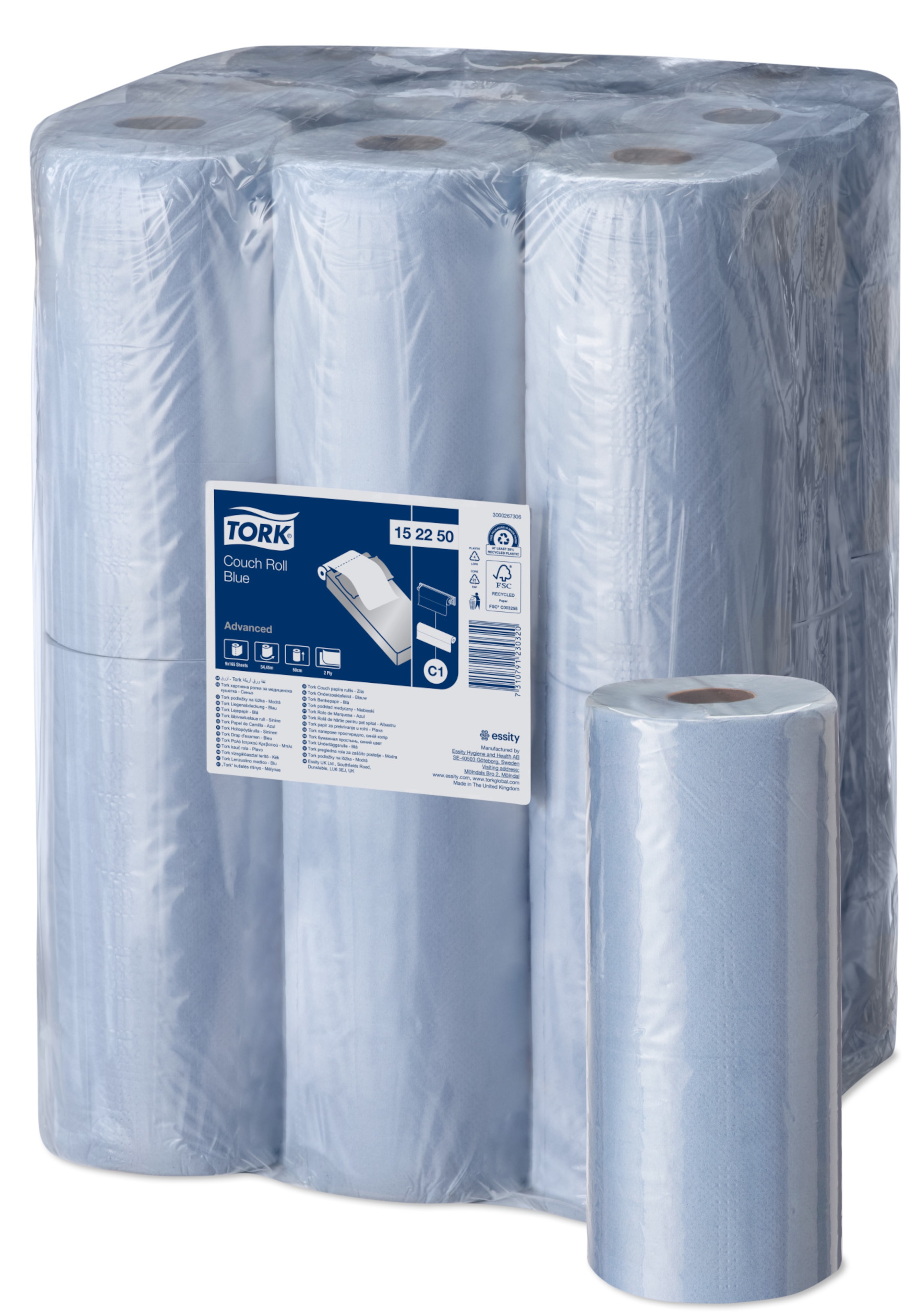 Tork Perforated Couch Roll Blue C1