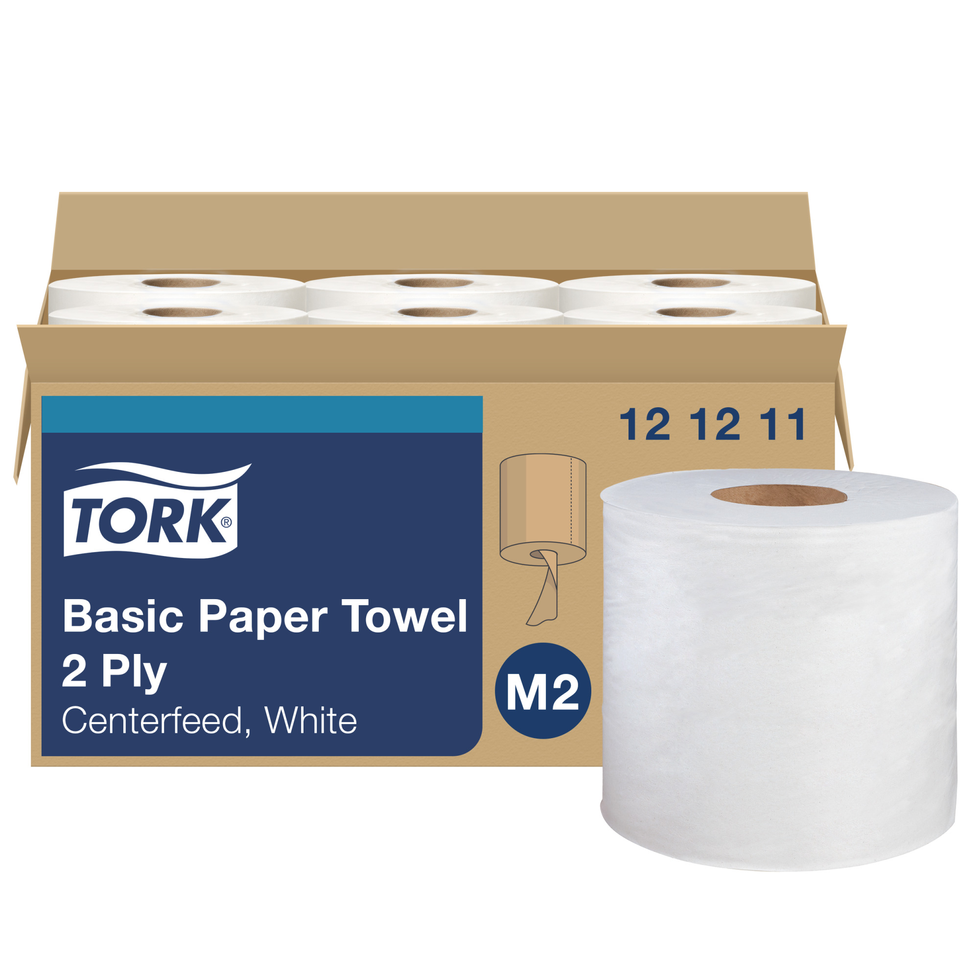 Essuie-mains avec sortie par le centre Tork Douceur Blanc M2