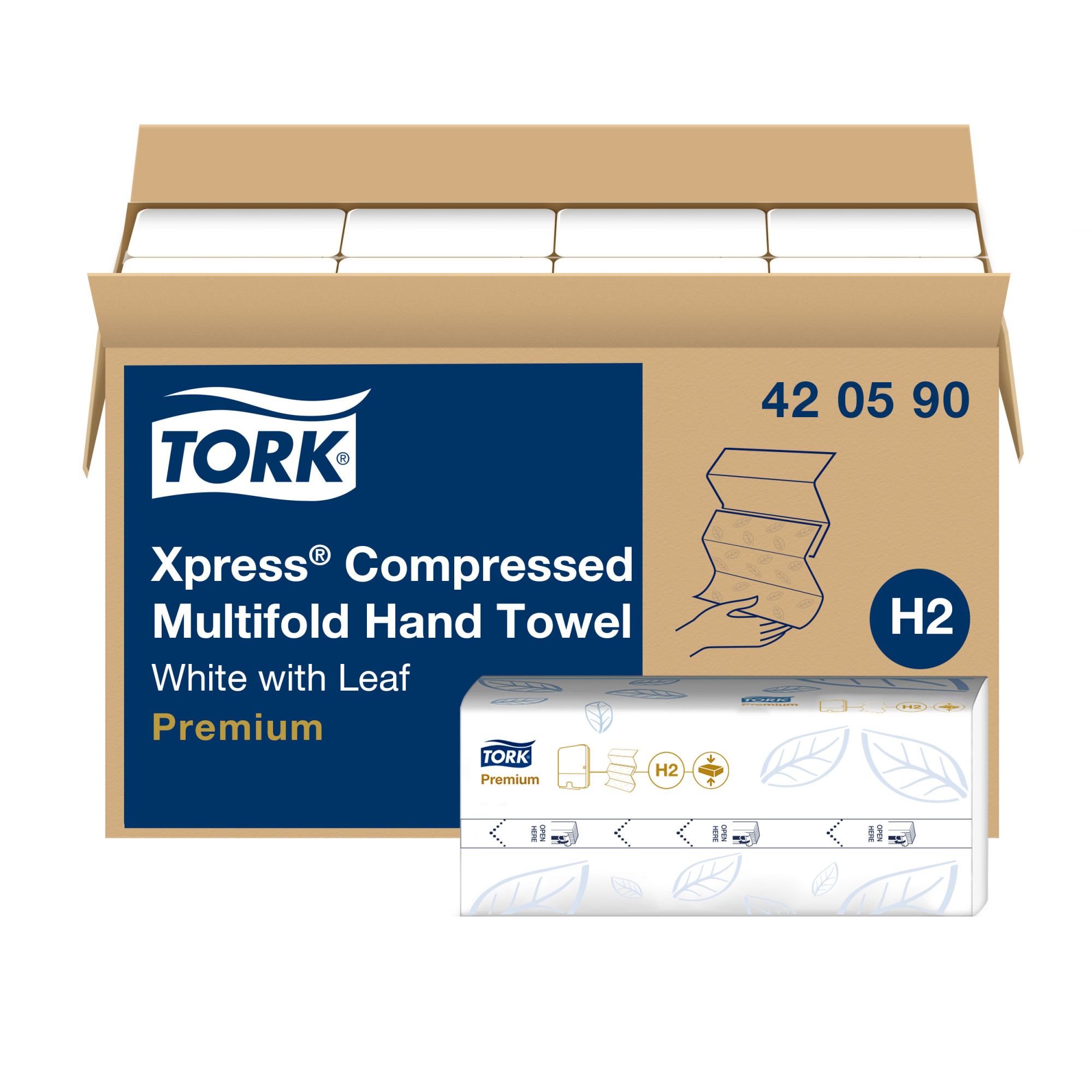Tork Xpress® Compressed Multifold Hand Towel White H2
