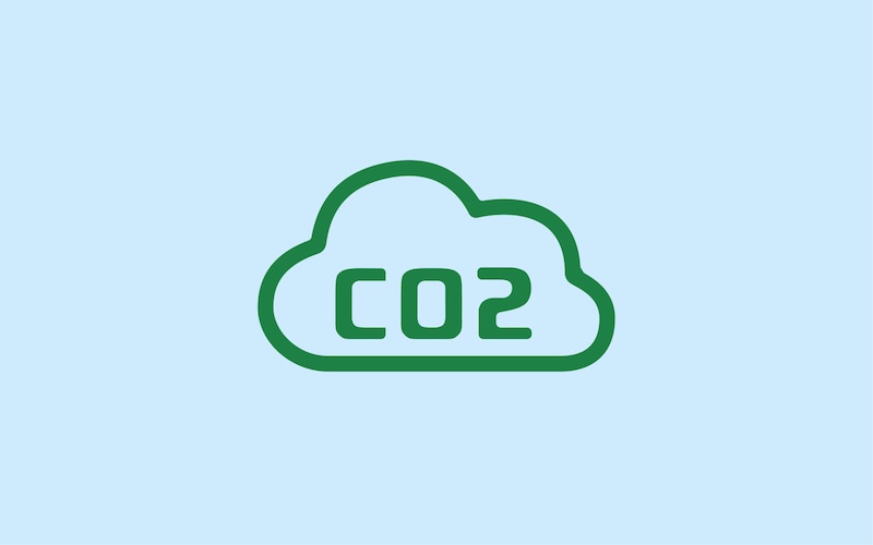 Значок в виде облака с надписью «CO2»