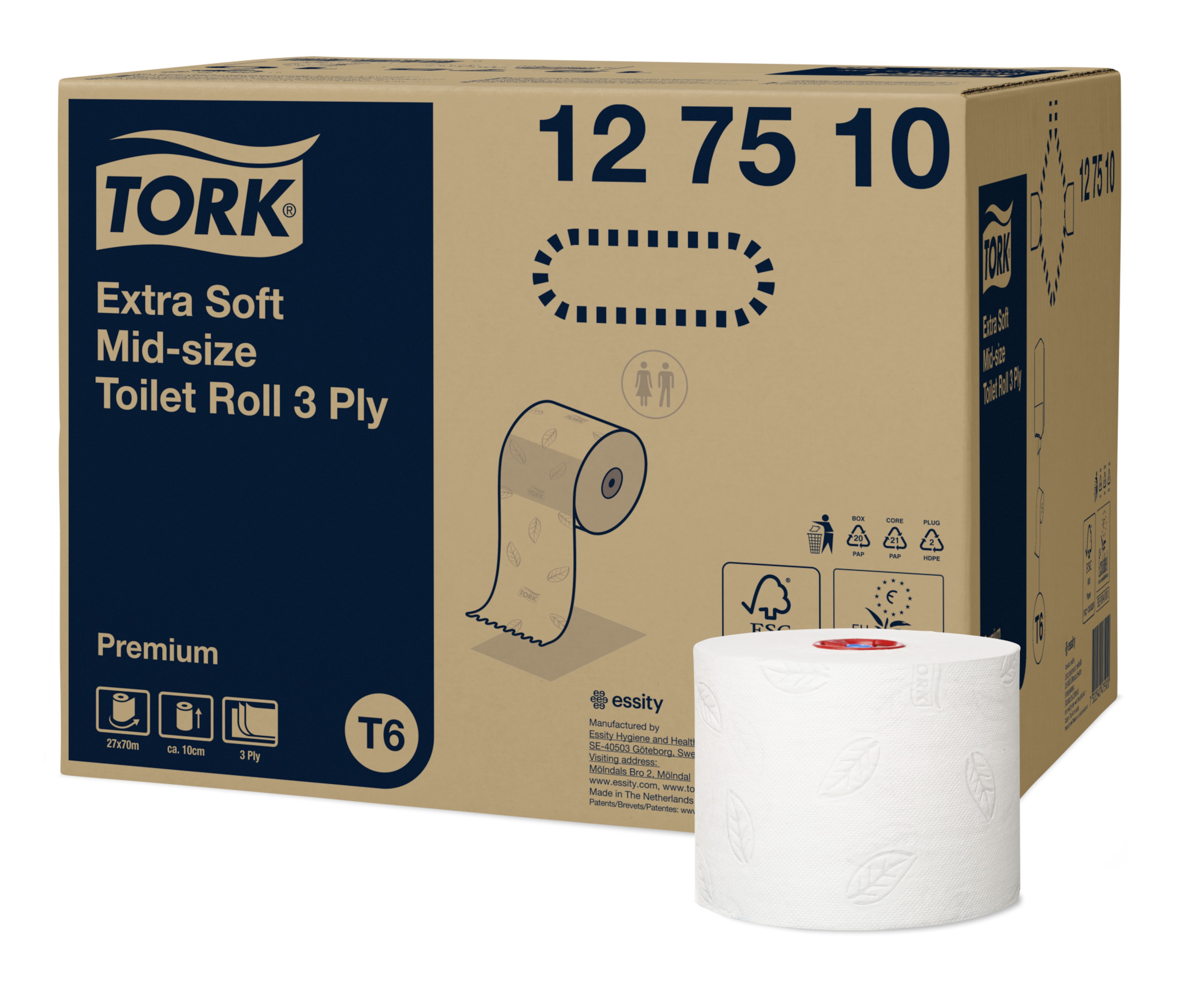 Tork Extra Zacht Mid-size Toiletpapier Wit T6