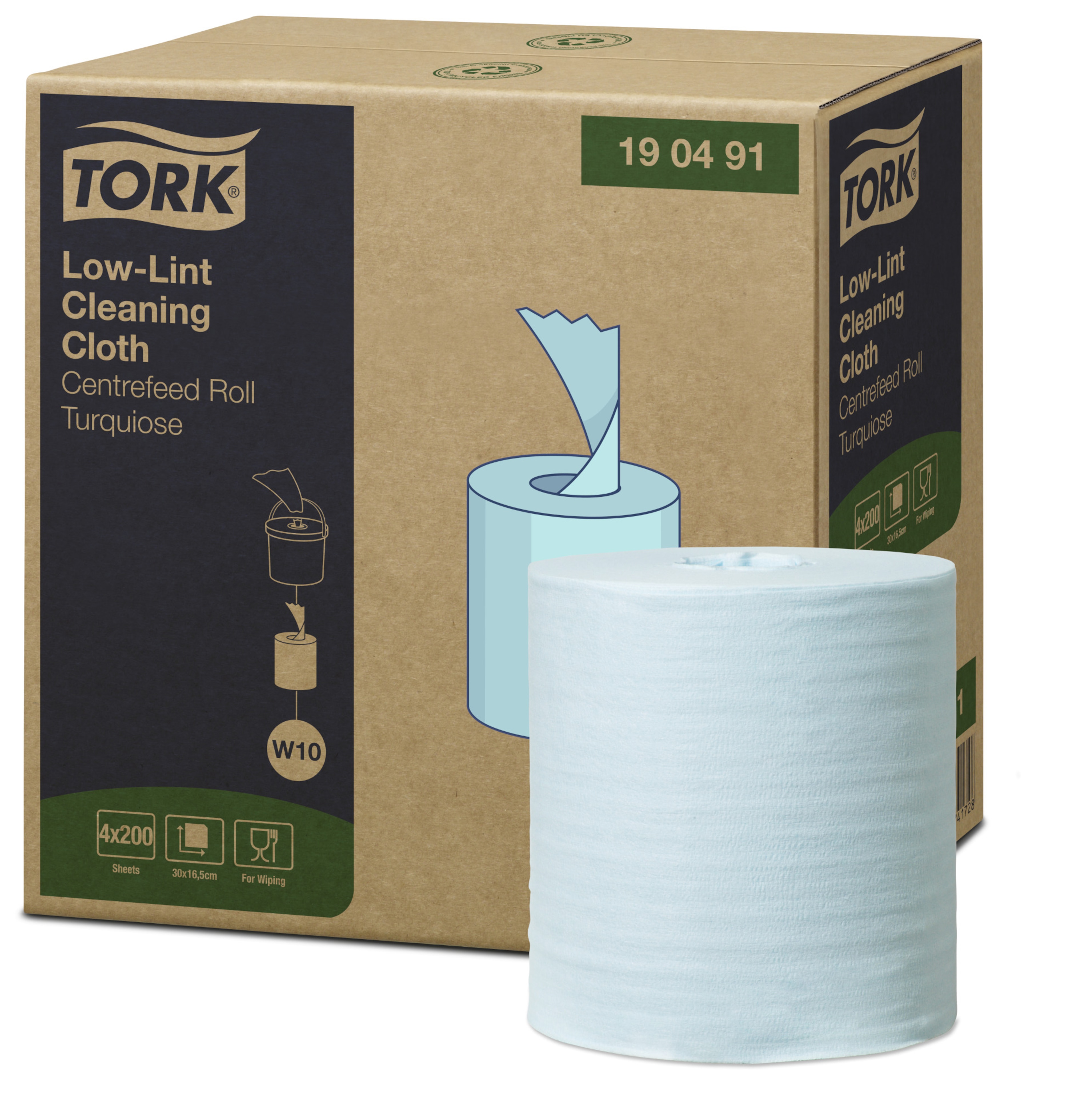 Tork Low-Lint Cleaning Cloth Refill Turquoise W10
