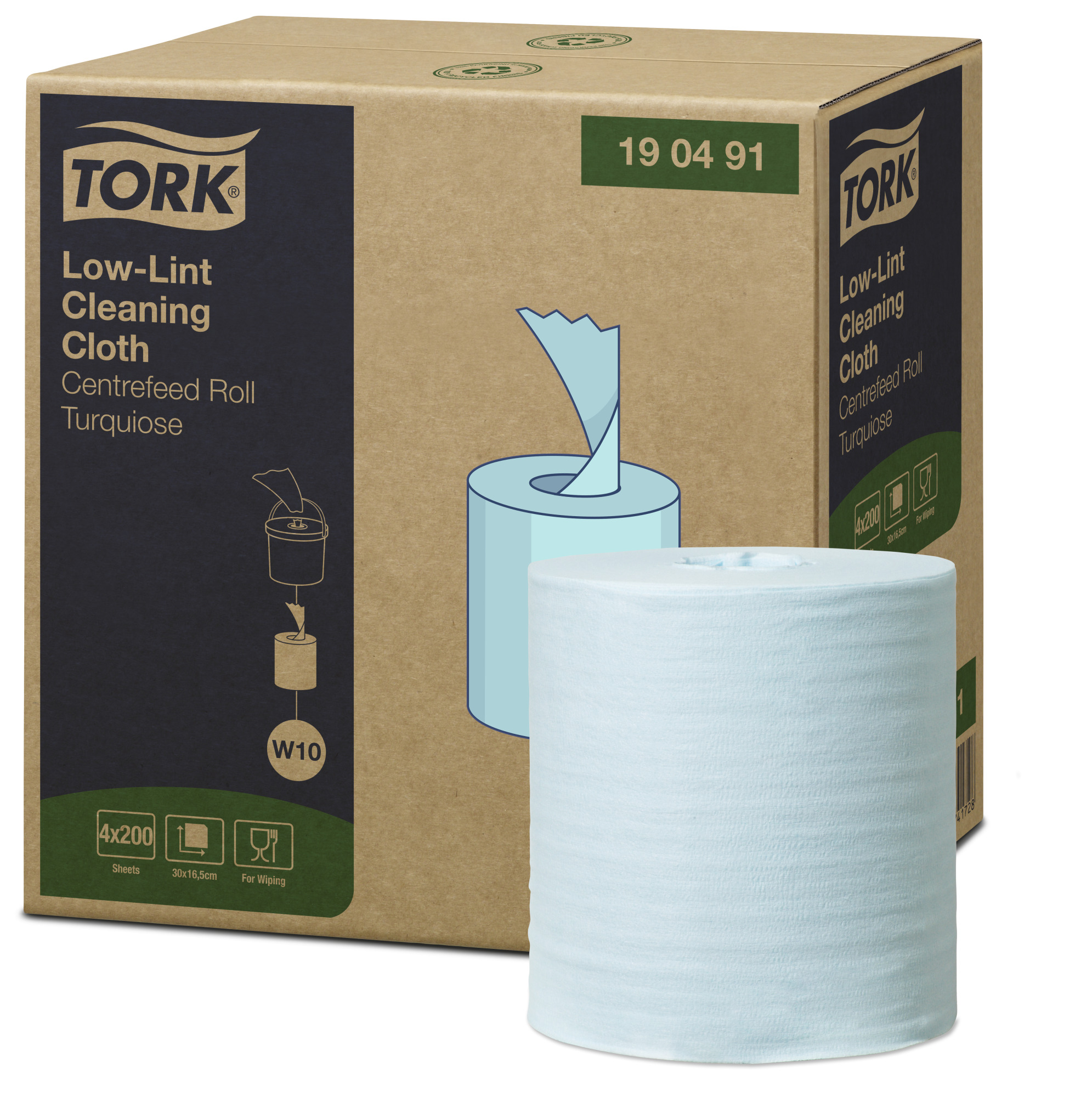 Tork Chiffon de Nettoyage non pelucheux turquoise W10