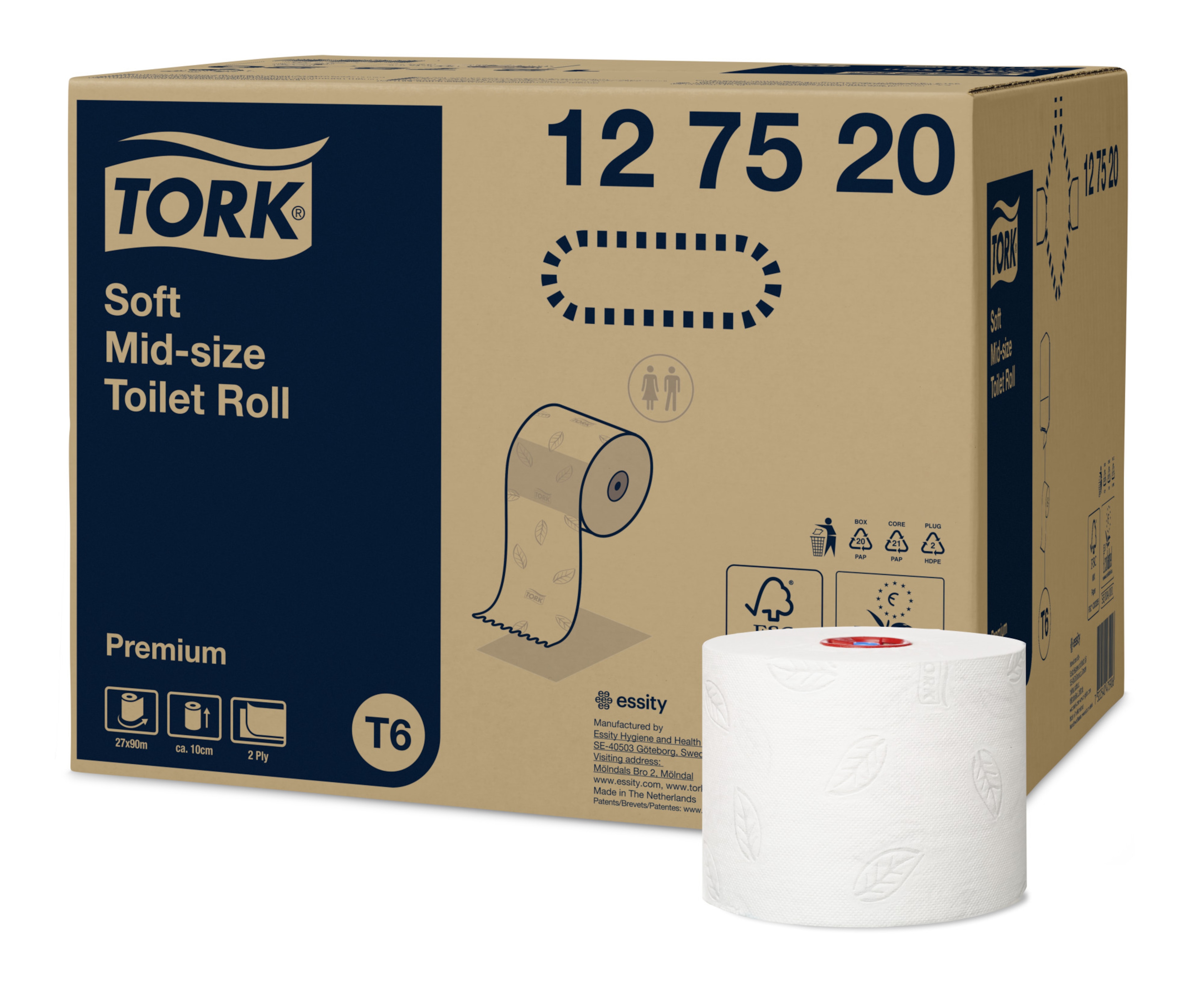 Tork Zacht Mid-size Toiletpapier Wit T6