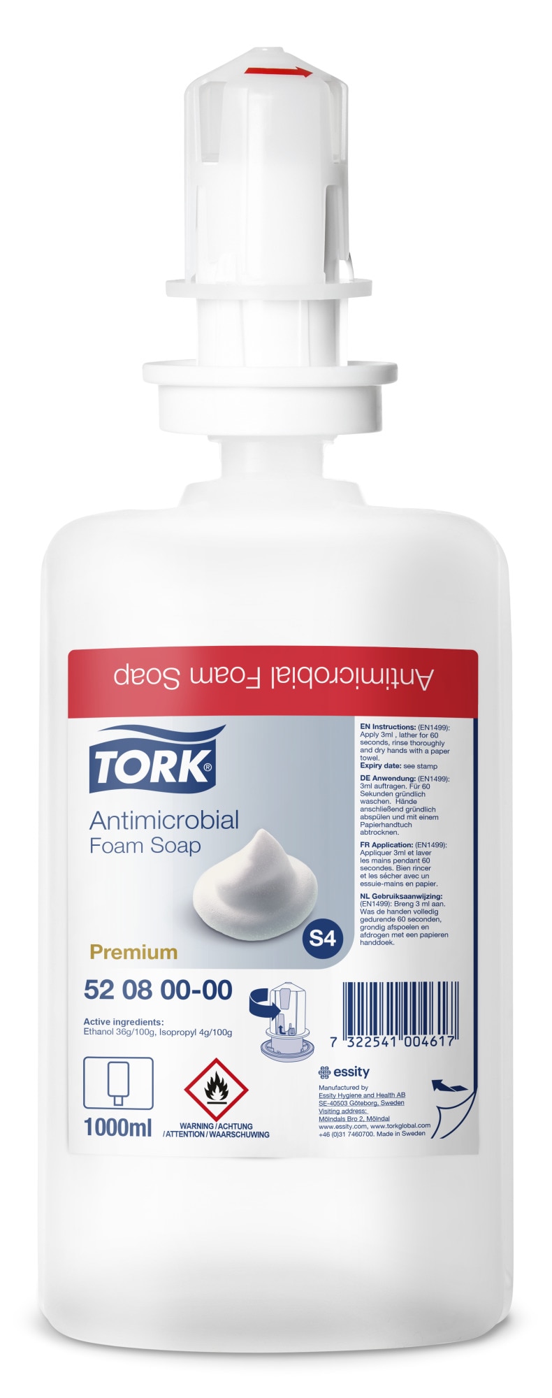 Tork Antimicrobial Foam Soap Biocide 520800 Hand soaps Refill Tork UK