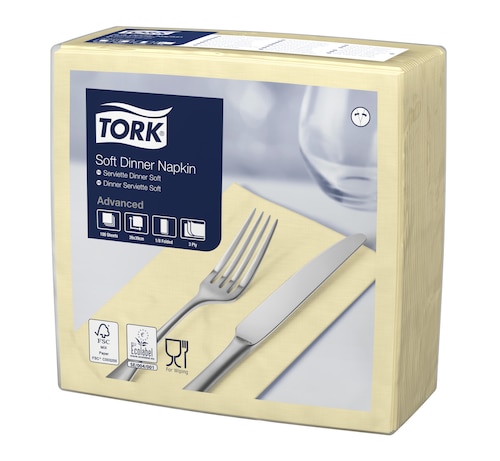 Tork Tovagliolo Dinner Soft champagne (piegato in 8)