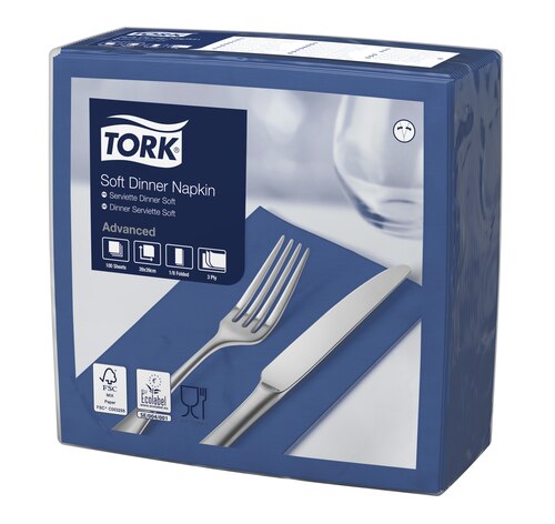 Tork Tovagliolo Dinner Soft blu scuro (piegato in 8)