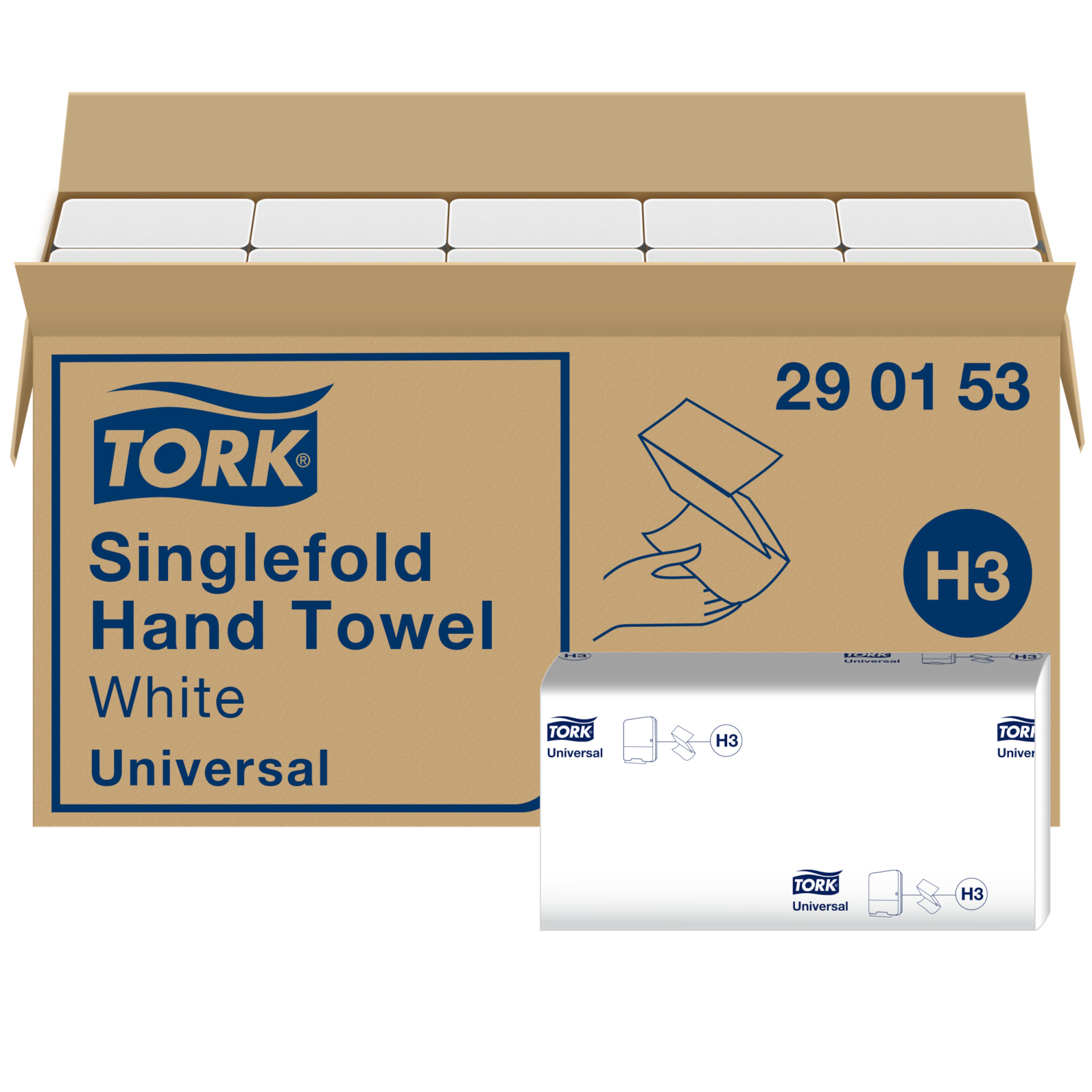 Tork Singlefold Paper Hand Towels White H3