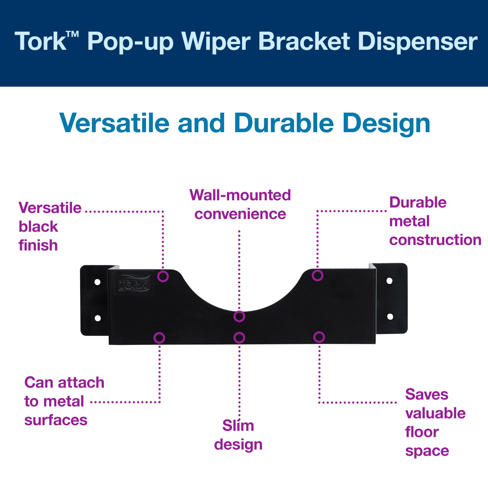 Tork Pop-Up Wiper Bracket Paper Towel Dispenser Black W24