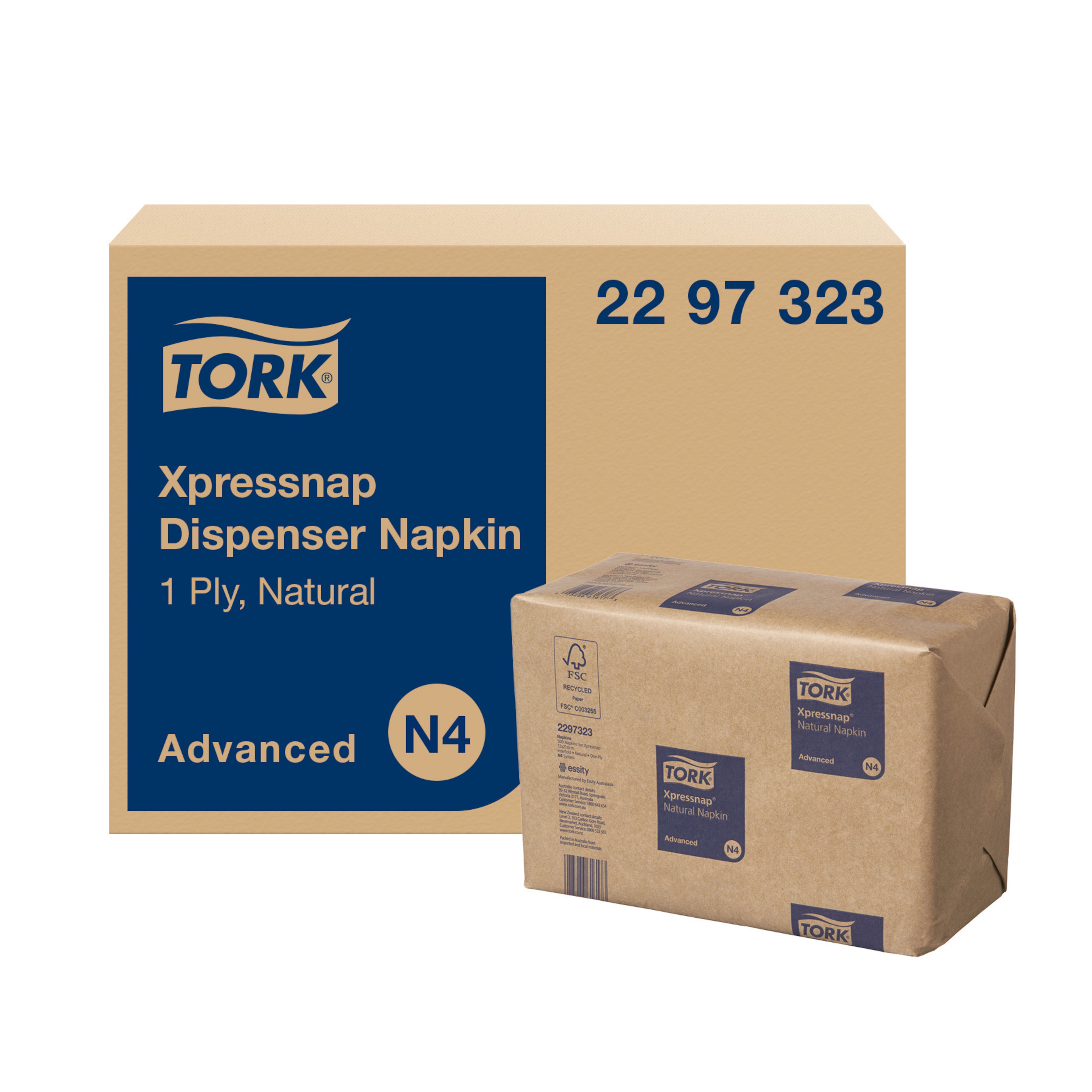 Tork Xpressnap Natural Dispenser Napkin