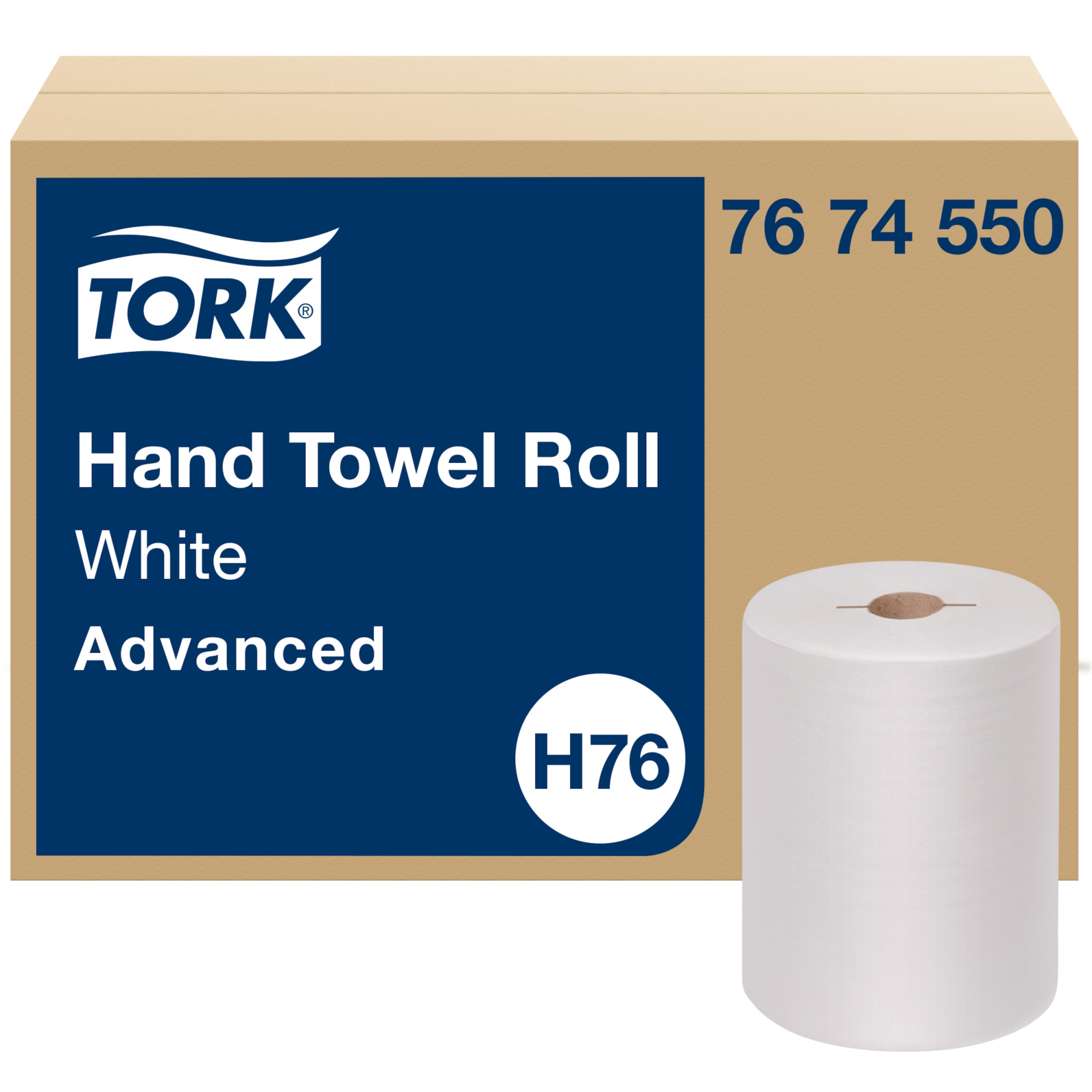 Rouleau de serviettes à mains Tork Blanc H76