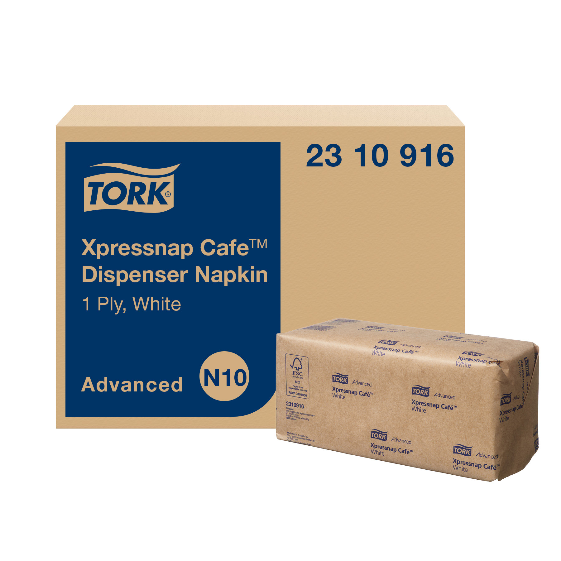 Tork Xpressnap Cafe White Dispenser Napkin