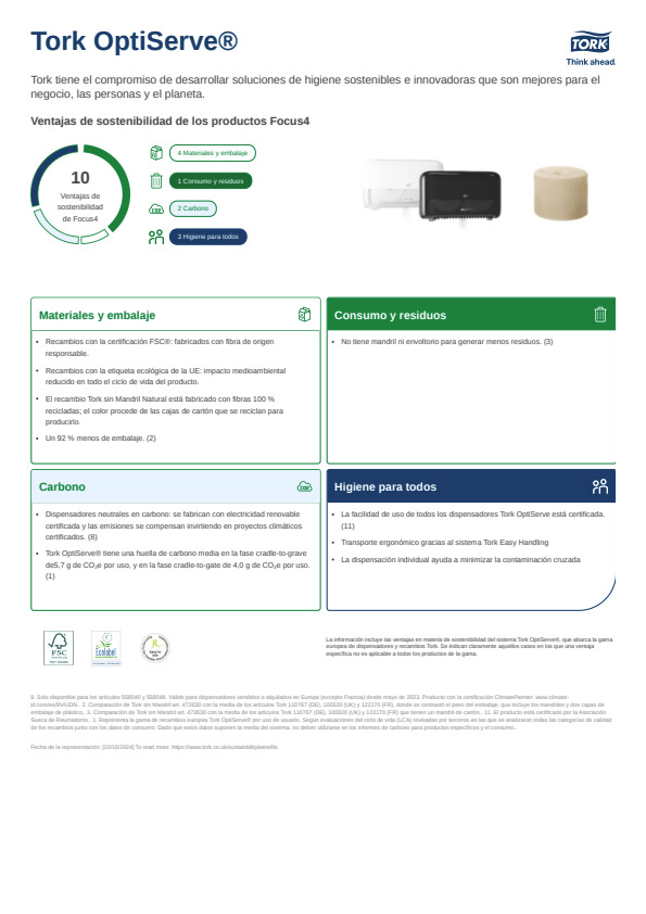Ficha técnica de producto sostenibilidad