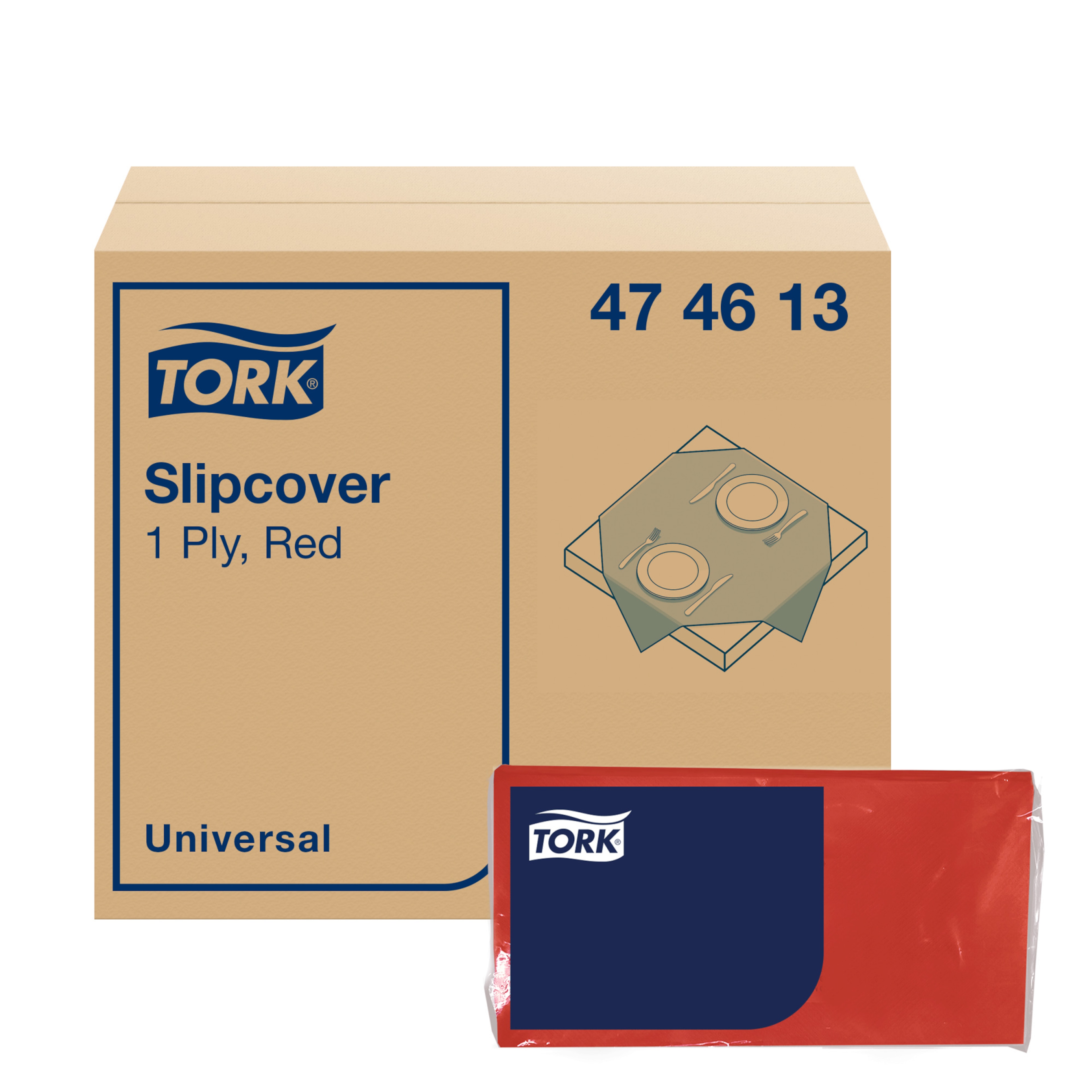Tork Red Paper Table Slipcover