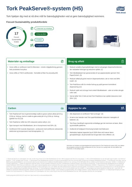 Produktdatablad om bæredygtighed