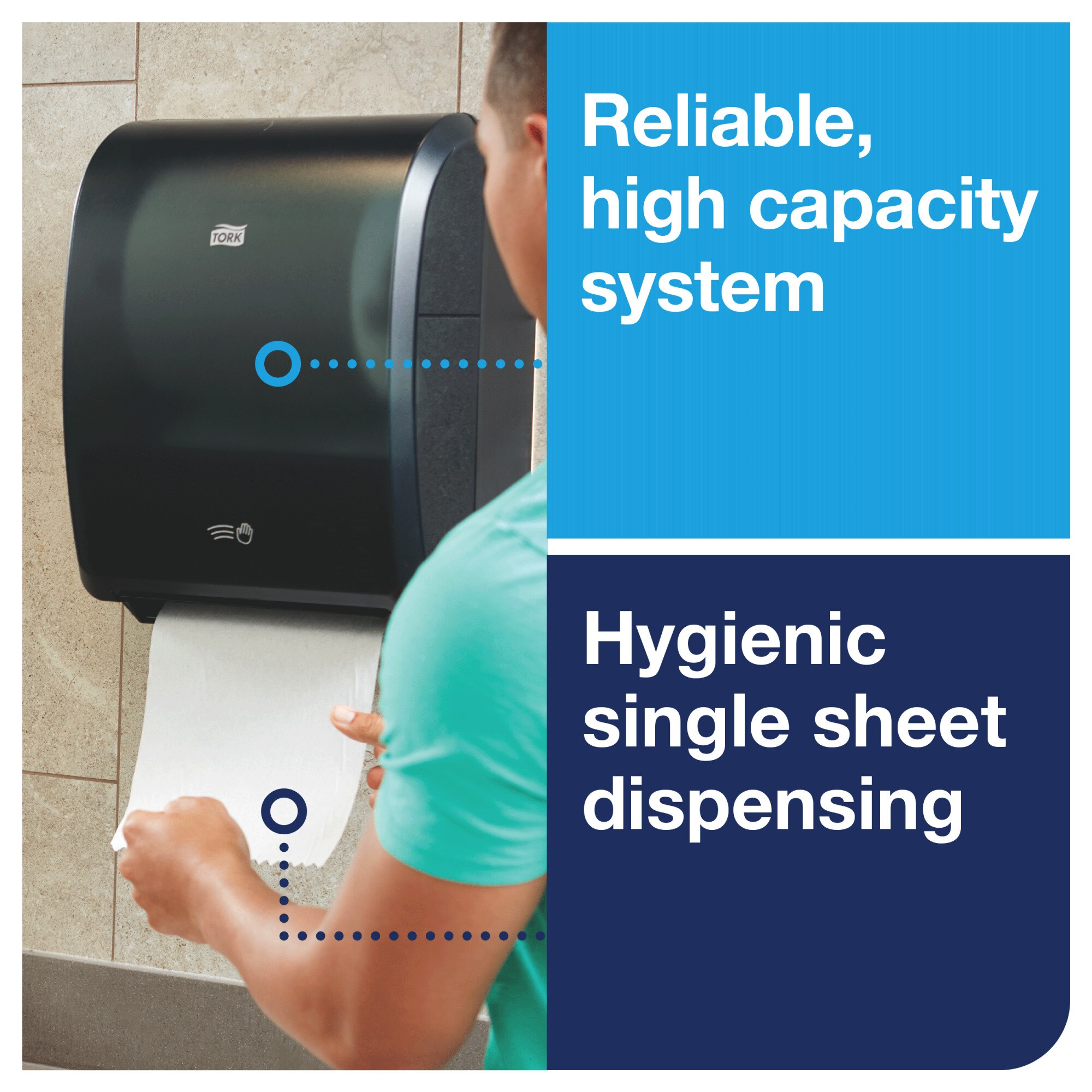 Tork Electronic Hand Towel Roll Dispenser Black H80