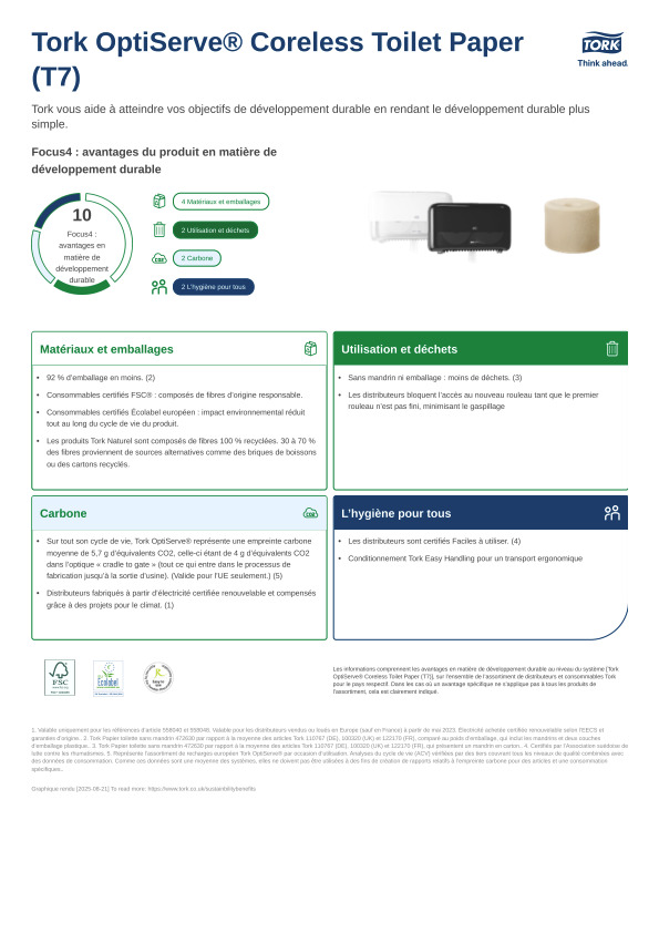 Fiche produit Développement durable