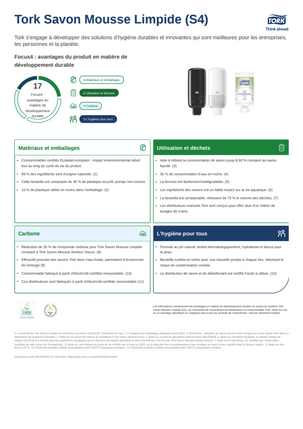 Fiche produit développement durable