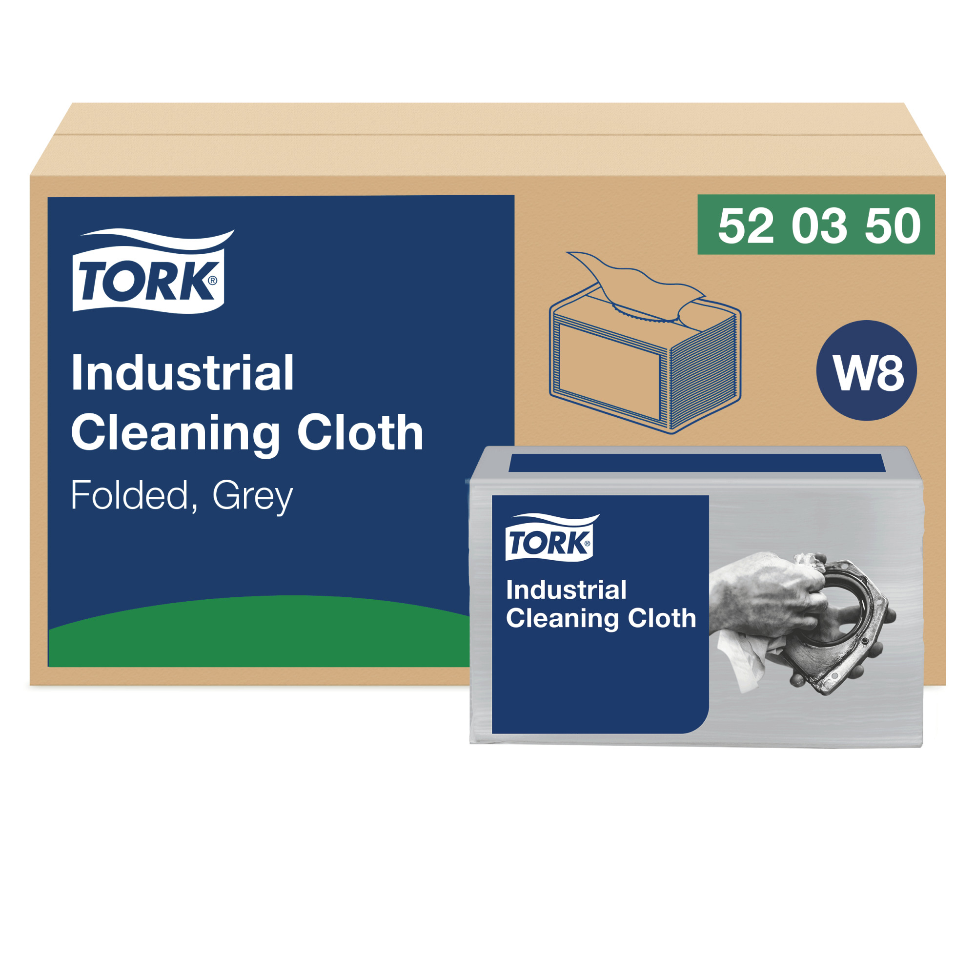 Tork Folded Industrial Cleaning Cloth Gray W8