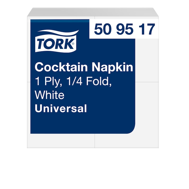 Tork weiße Cocktailservietten 1-lagig