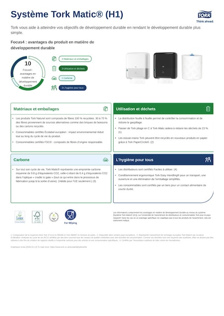 Fiche produit Développement durable