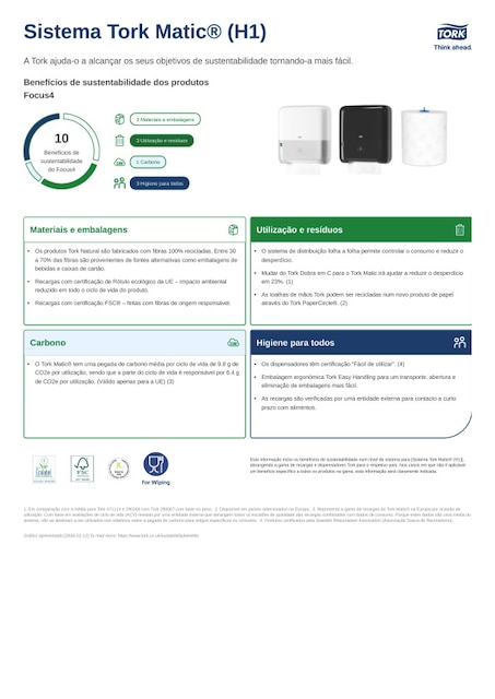 Folha de sustentabilidade dos produtos