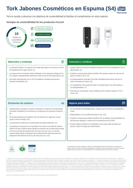 Hoja de producto de sostenibilidad